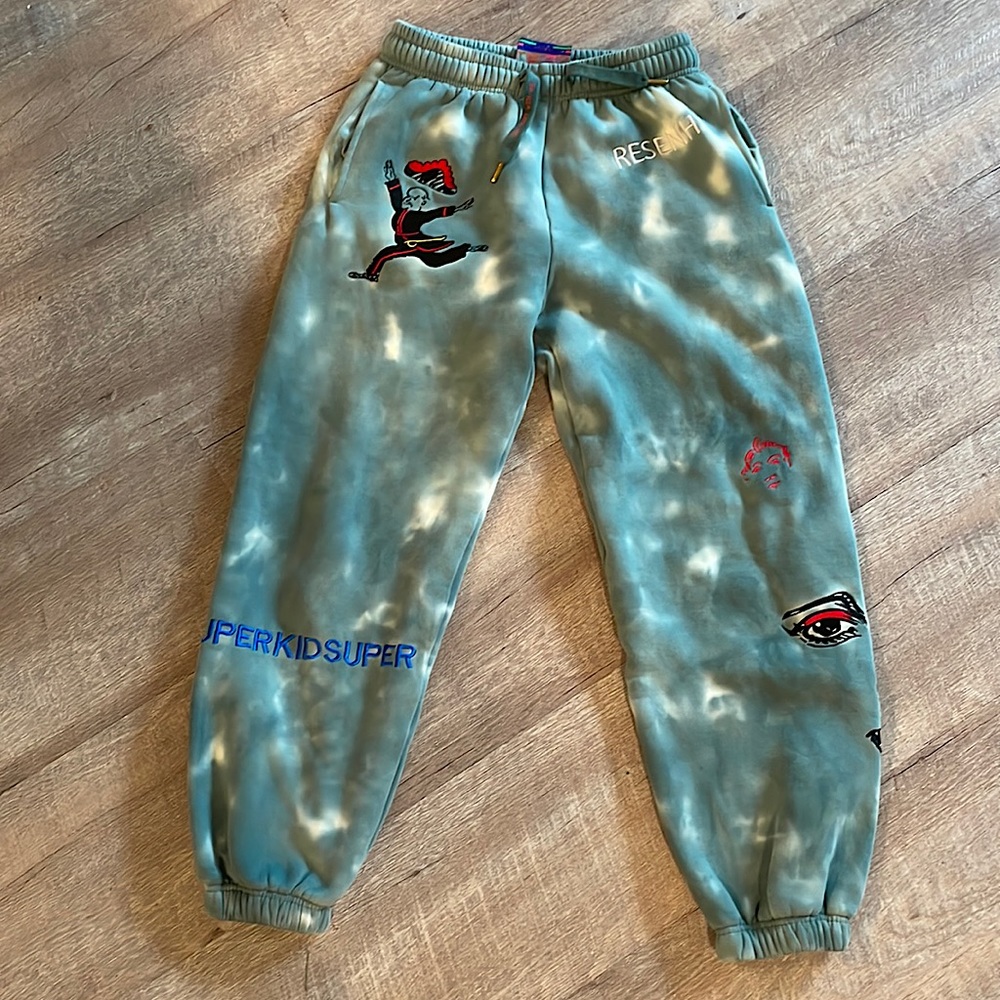 KIDSUPER STUDIOS TIE DYE WORK PANTS (SLATE)